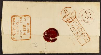 GB.PRE - STAMP ISLE OF WIGHT SHIP LETTER 1838 (December) a letter from Calcutta, India, to