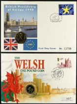 COLLECTOR'S BALANCE OF COIN COVERS, FDCs, and oddments. Includes 1992 British Presidency 50p coin