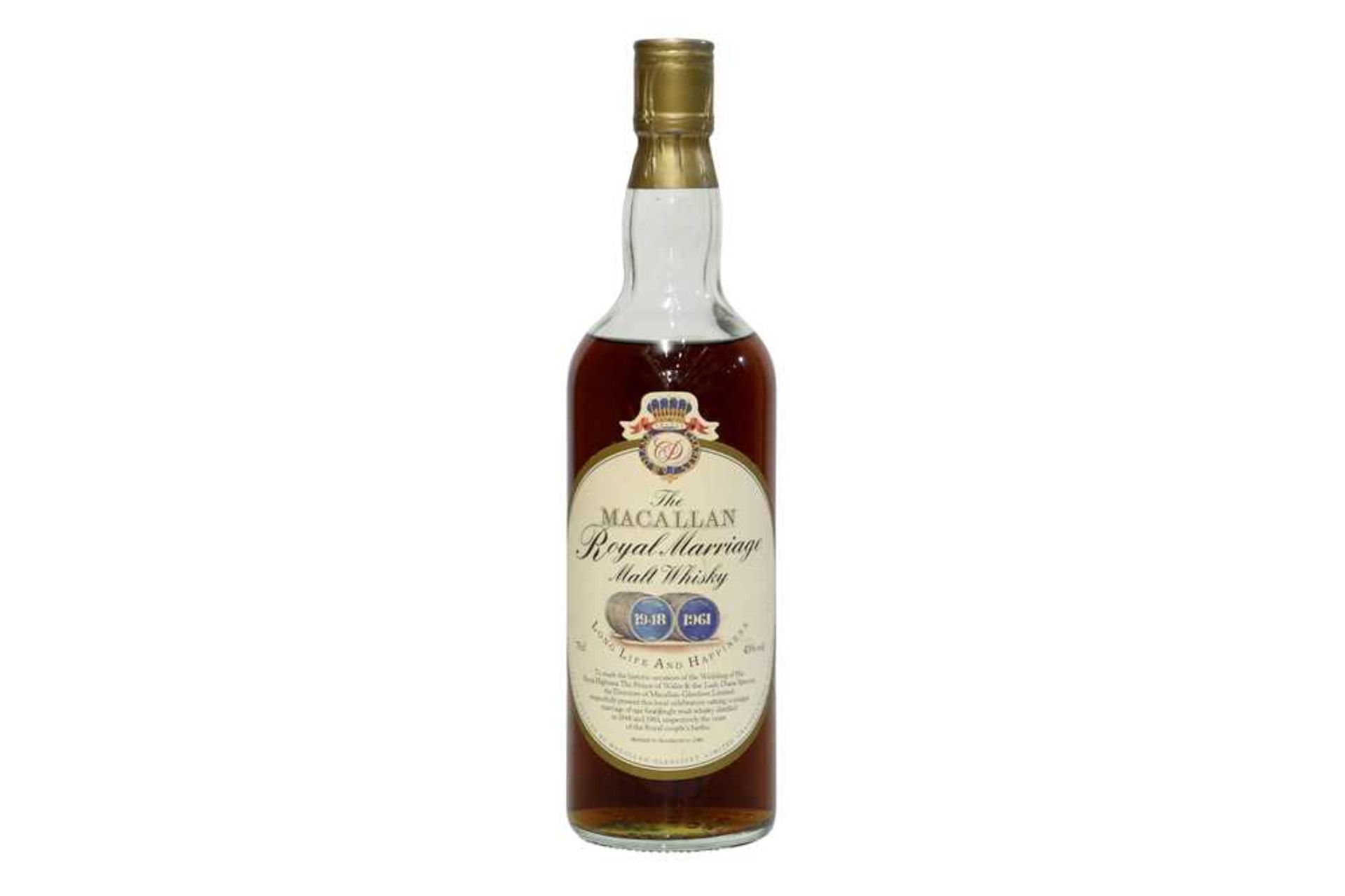 Macallan, Royal Marriage Malt Whisky, 1948/1961, 43% vol, 75cl, one bottle