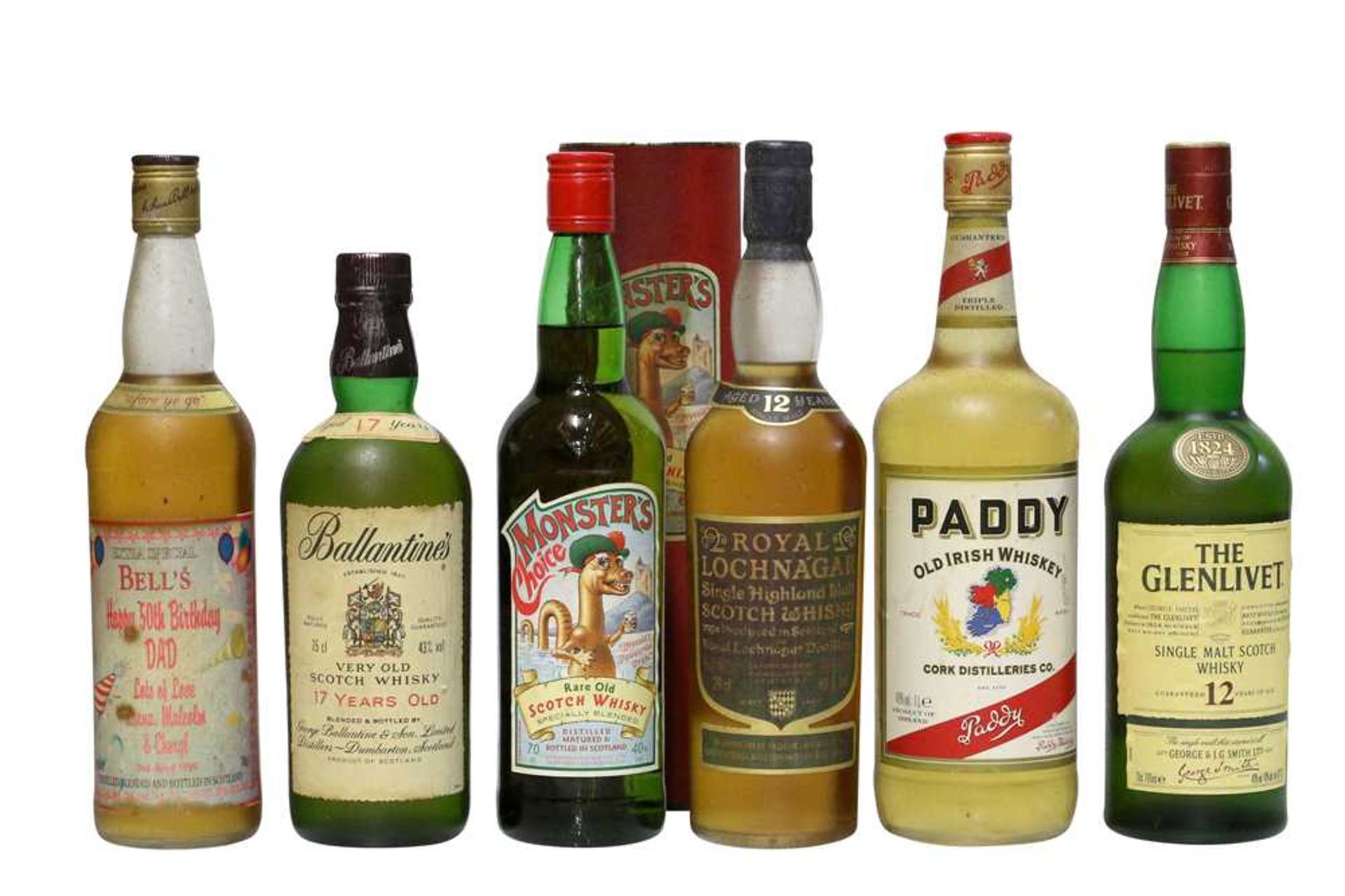 Assorted 1980s and later Scotch Whisky: Ballantines 17 Year Old and five various others