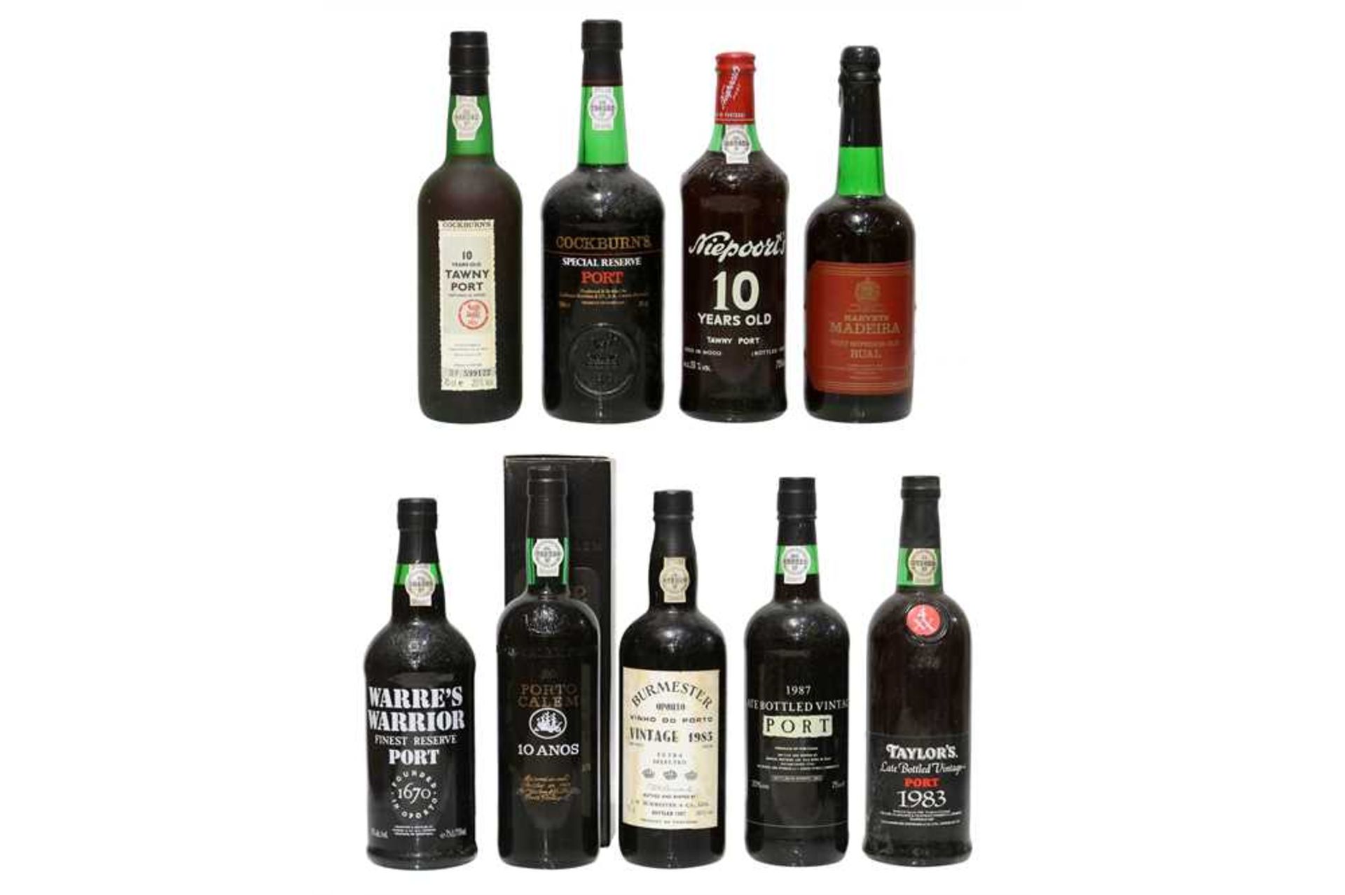 Assorted Port: Burmester, Vintage Port, 1985 and eight other assorted