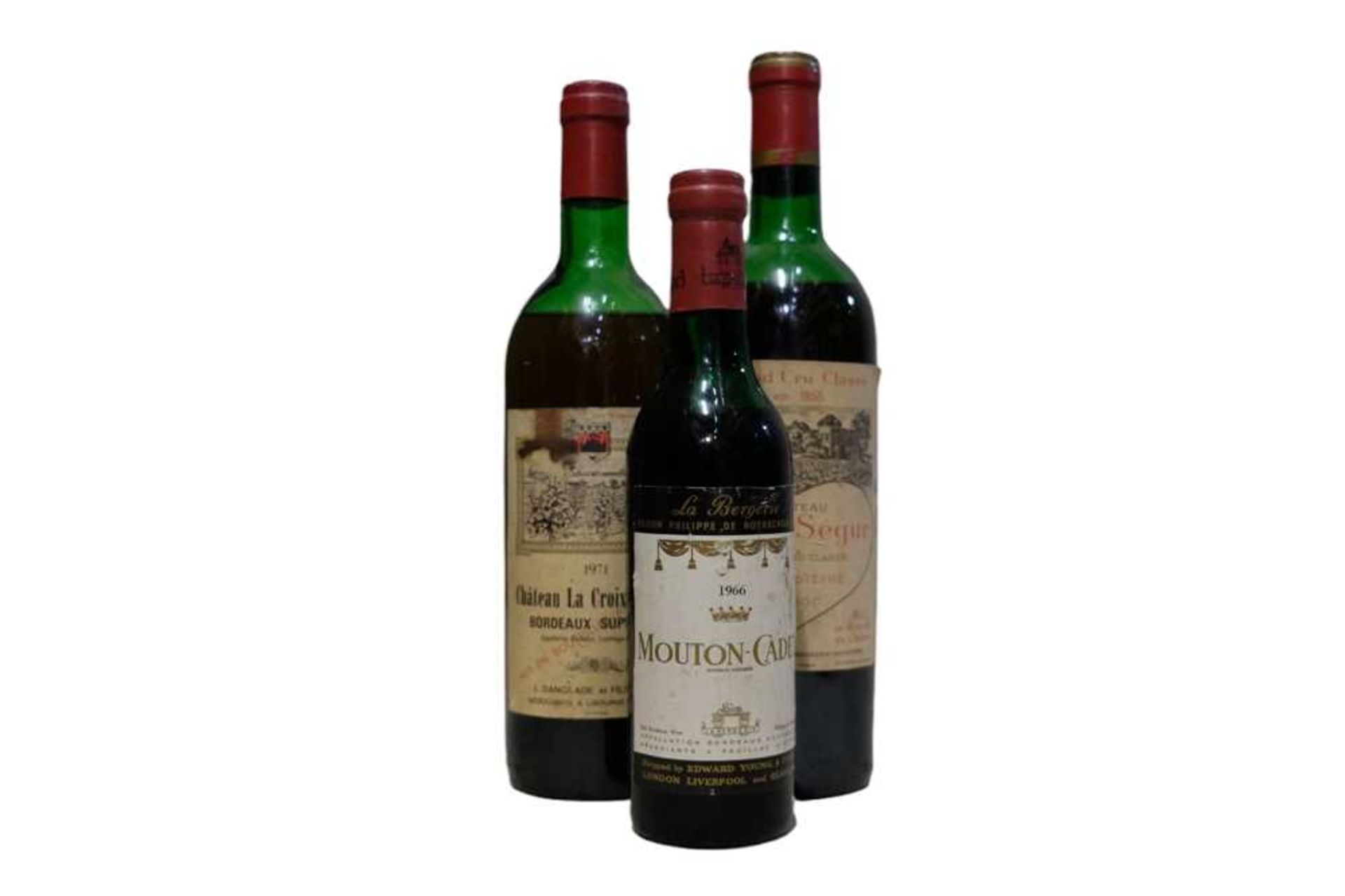 Assorted Red Bordeaux wines: Chateau Calon-Segur, 3eme Cru Classe, Saint Esephe, 1971 etc