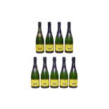 Heidsieck & Co, Blue Top, Epernay, NV, nine bottles