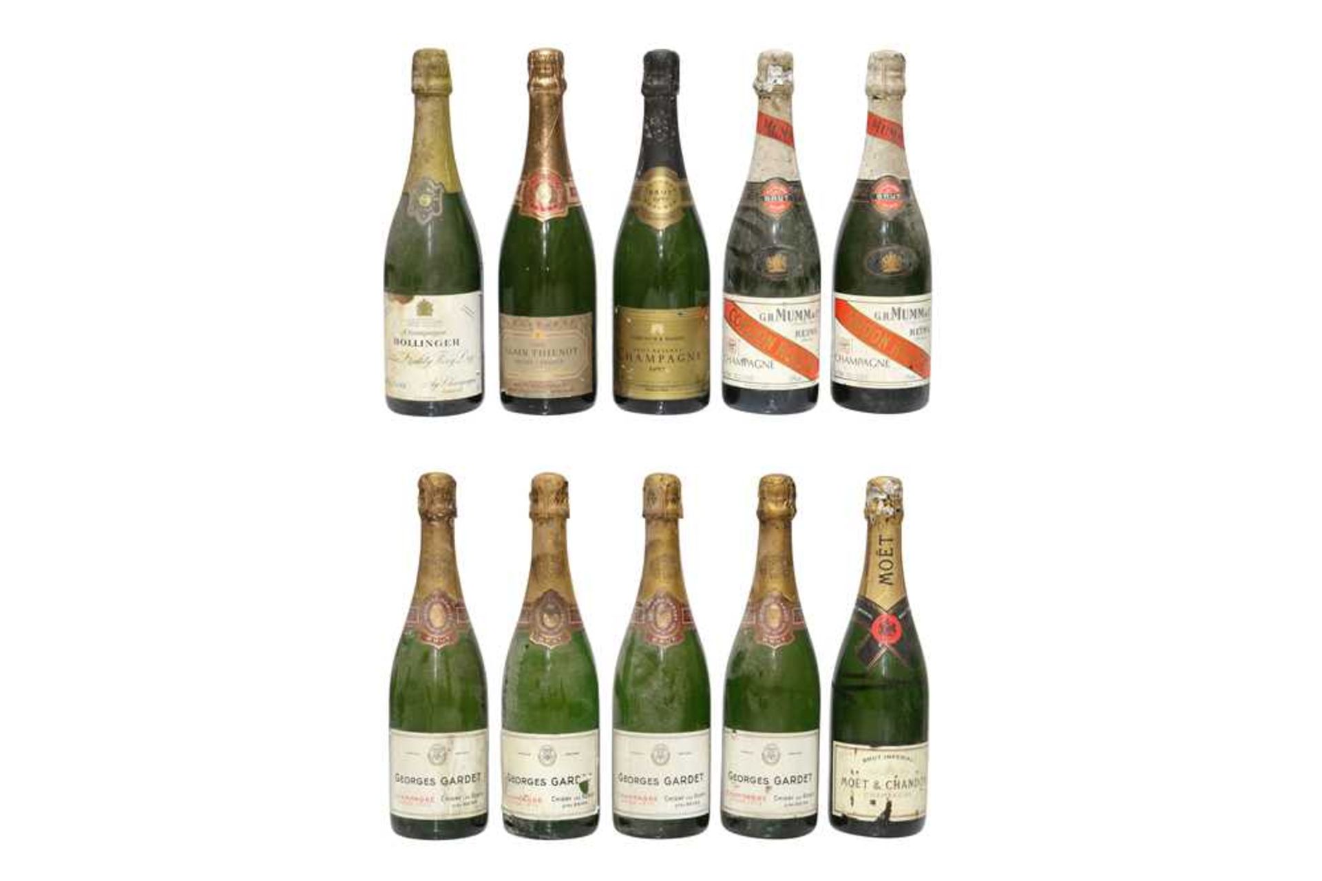 Assorted Champagne: Bollinger, Moet & Chandon, Cordon Rouge etc