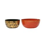 TWO BURMESE LACQUER BOWLS OFFERED ON BEHALF OF PROSPECT BURMA TO BENEFIT EDUCATIONAL SCHOLARSHIPS