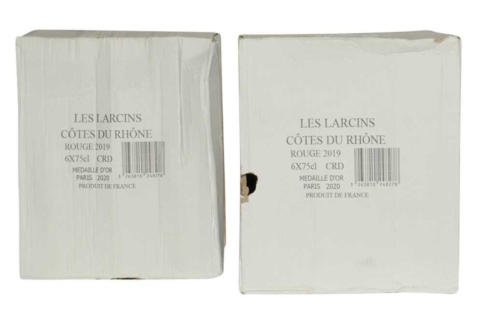 † Les Larcins, Cotes du Rhone, 2019, twelve bottles, (two six bottle OCCs)