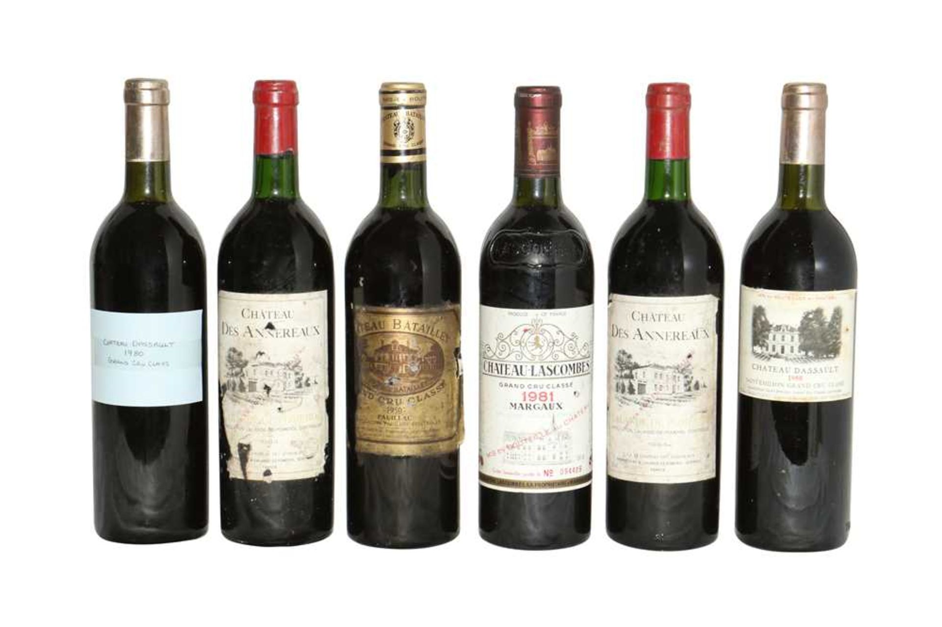 Assorted Red Bordeaux: Chateau Batailley, 1950, Chateau Lascombes 1981 and four others