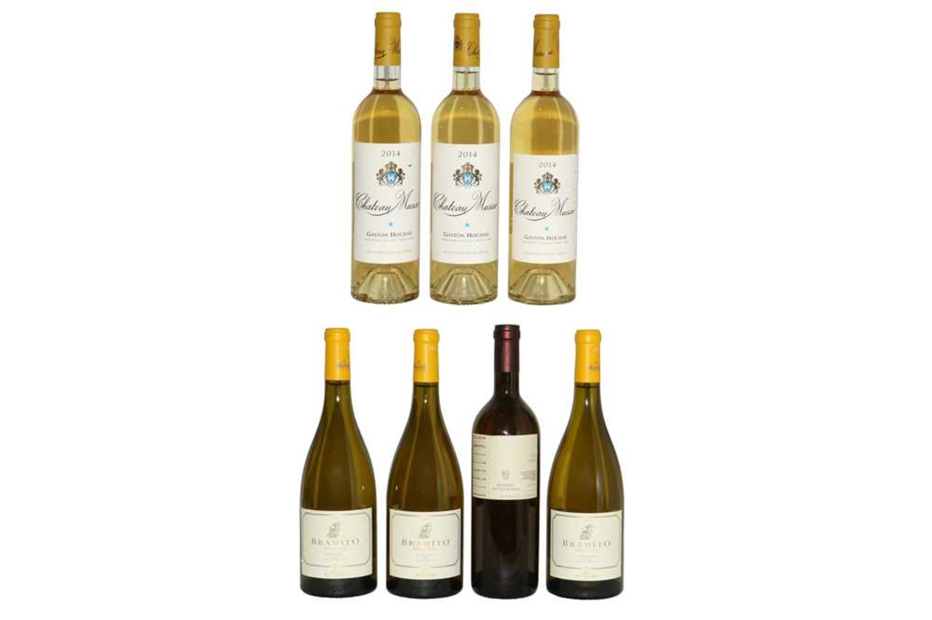 Assorted White Wine, Chateau Musar Blanc, Bramito de la Sala Chardonnay and one other