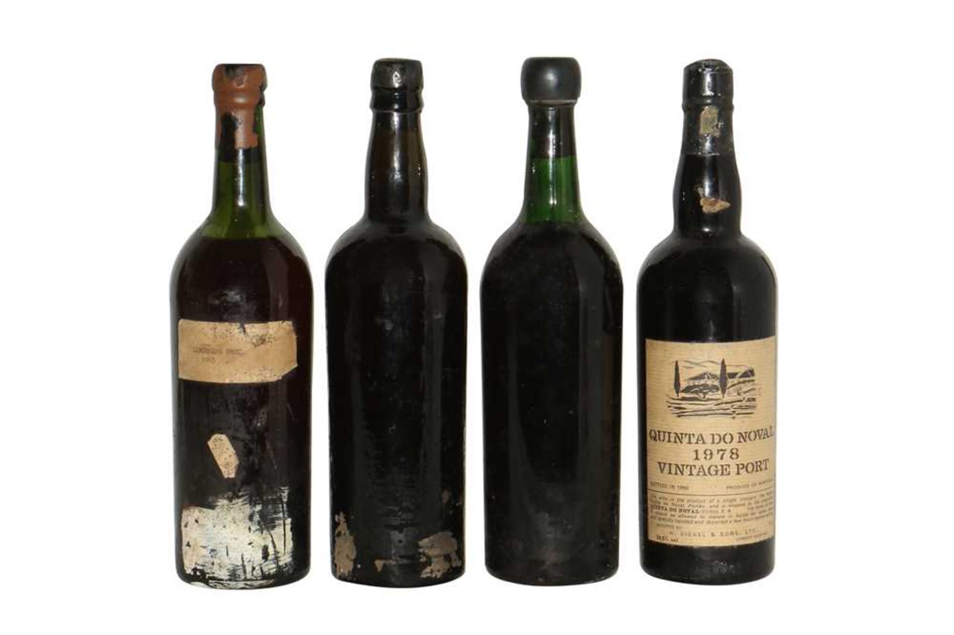 Assorted Vintage Port: Sandeman, 1963; Taylors 1966, Noval, 1978 and one other