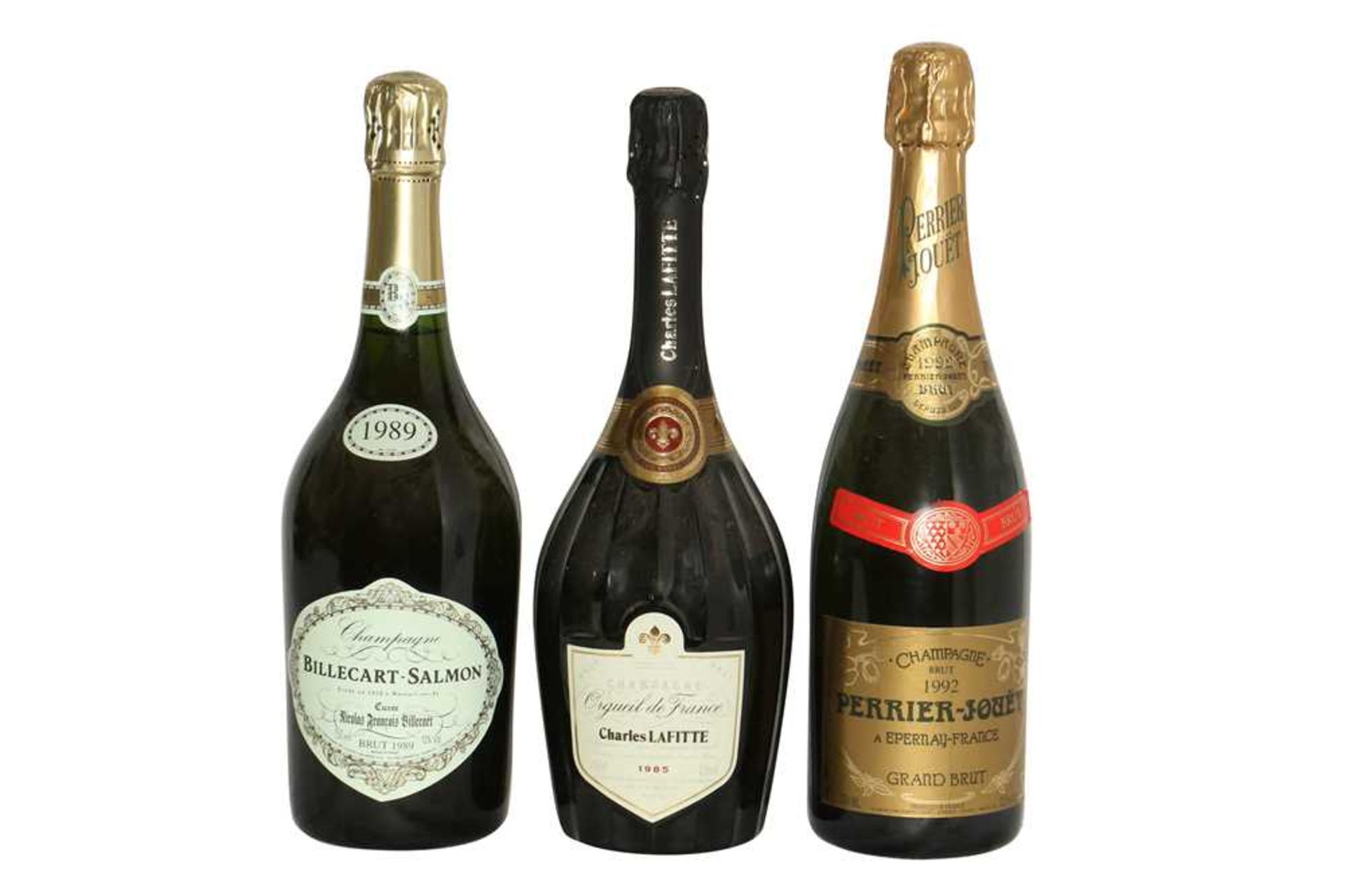 Assorted Champagne: Billecart-Salmon, 1989, Charles Lafitte, 1985 and Perrier Jouet, 1992