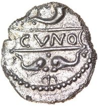 Cunobelinus Cricket. Catuvellauni & Trinovantes. c.AD 8-41. Celtic silver unit. 12mm. 0.82g.