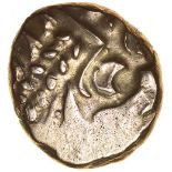 Curdridge. Downward Leaves. Belgae. c.55-40 BC. Celtic gold stater. 16-8mm. 6.06g.