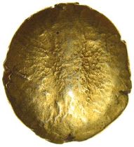 Caesar’s Trophy. Cantiaci. c.45-40 BC. Celtic gold quarter stater. 10mm. 1.23g.