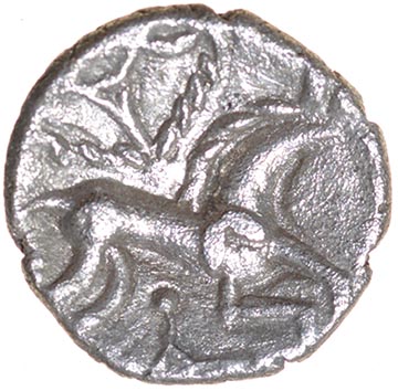 Norfolk God Moustache. Lipline. Iceni. c.AD20-45. Celtic silver unit. 12mm. 0.82g. - Image 2 of 2