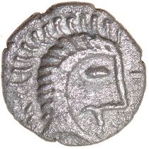 Norfolk God Moustache. Lipline. Iceni. c.AD20-45. Celtic silver unit. 12mm. 0.82g.