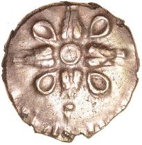 Addedomaros Floral. Catuvellauni. c.45-25 BC. Celtic gold quarter stater. 13mm. 1.34g.