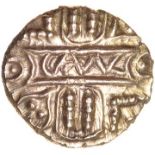 Cunobelinus Biga. Catuvellauni & Trinovantes. c.AD 1-8. Celtic gold quarter stater. 12mm. 1.36g.