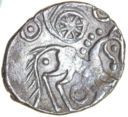 Odin’s Eye 2. Iceni. c.20-10 BC. Celtic silver unit. 13-15mm. 1.20g. - Image 2 of 2