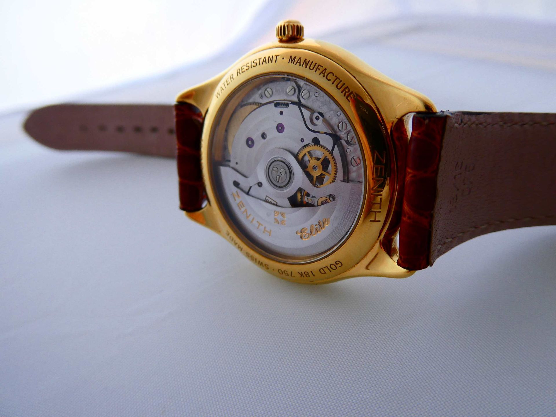 Zenith " Elite ", Armbanduhr in 18 Karat Gold - Bild 3 aus 4