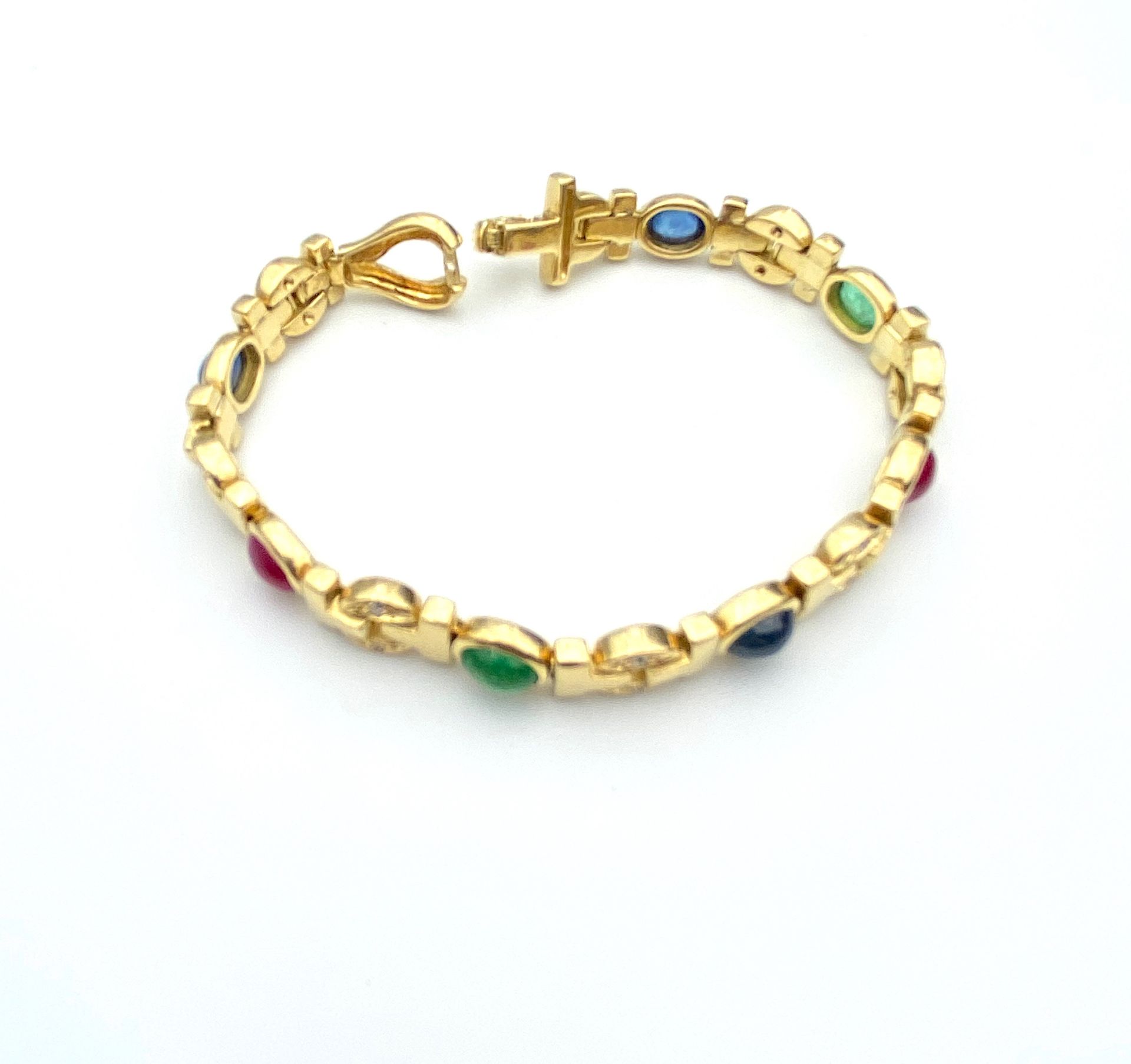 Bracelet with rubies, sapphires, emeralds and diamonds - Image 3 of 6