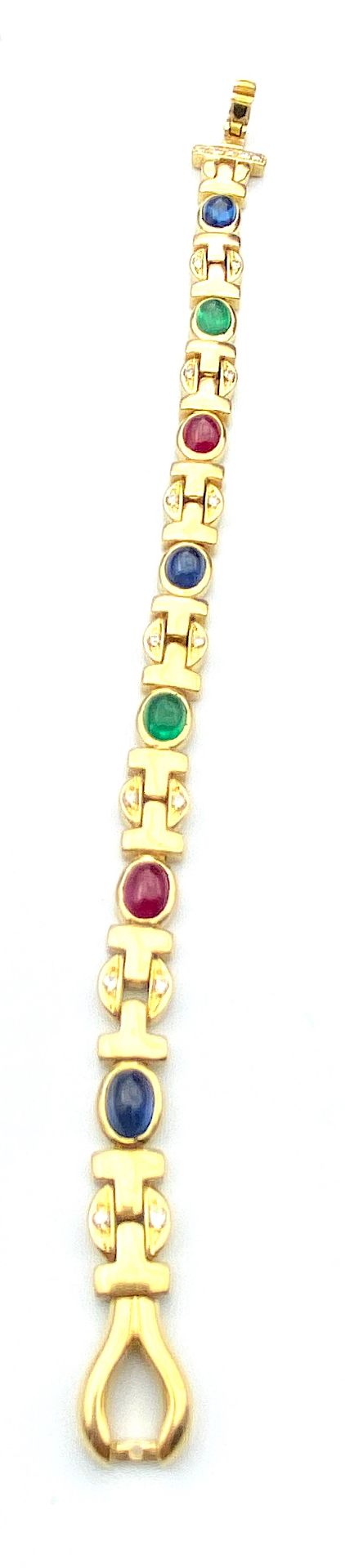 Bracelet with rubies, sapphires, emeralds and diamonds - Image 4 of 6