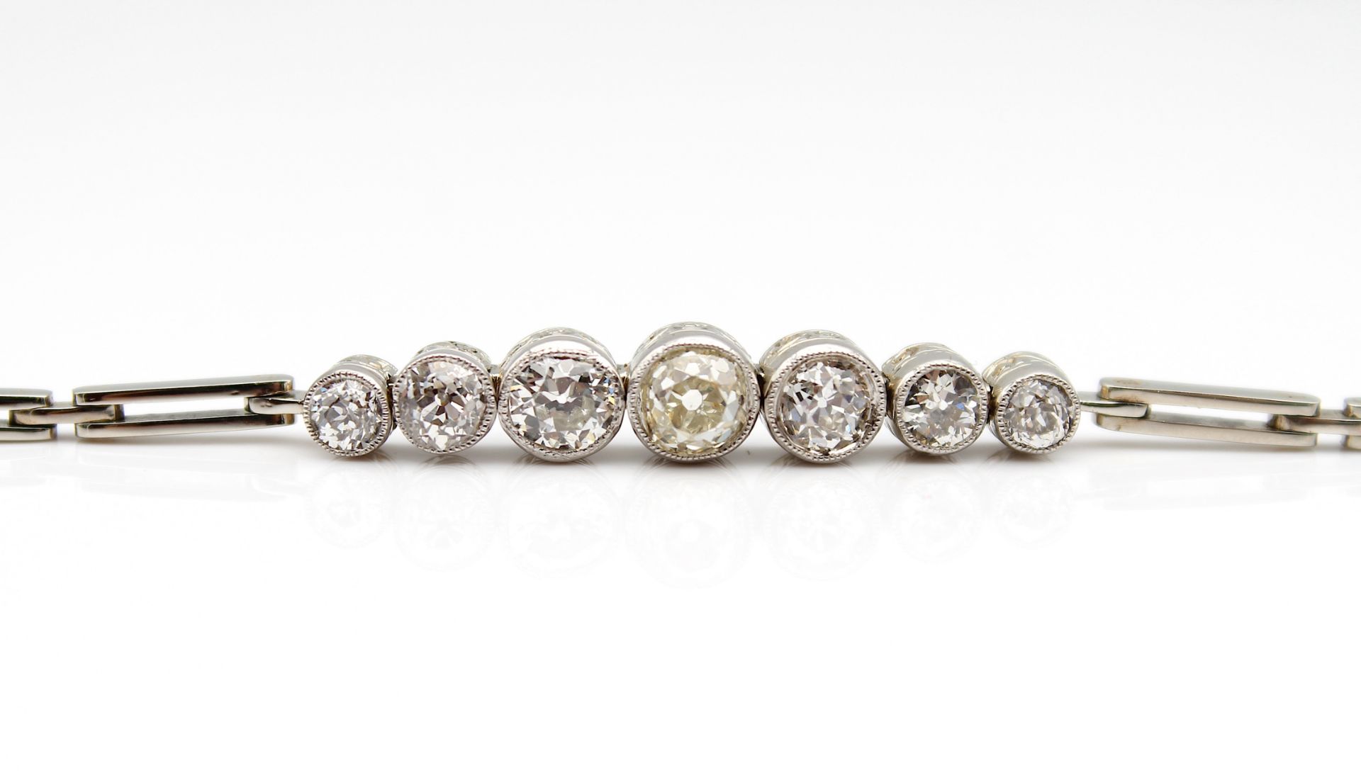 Art Deco bracelet with diamonds, total ca. 1,8 ct - Image 2 of 5