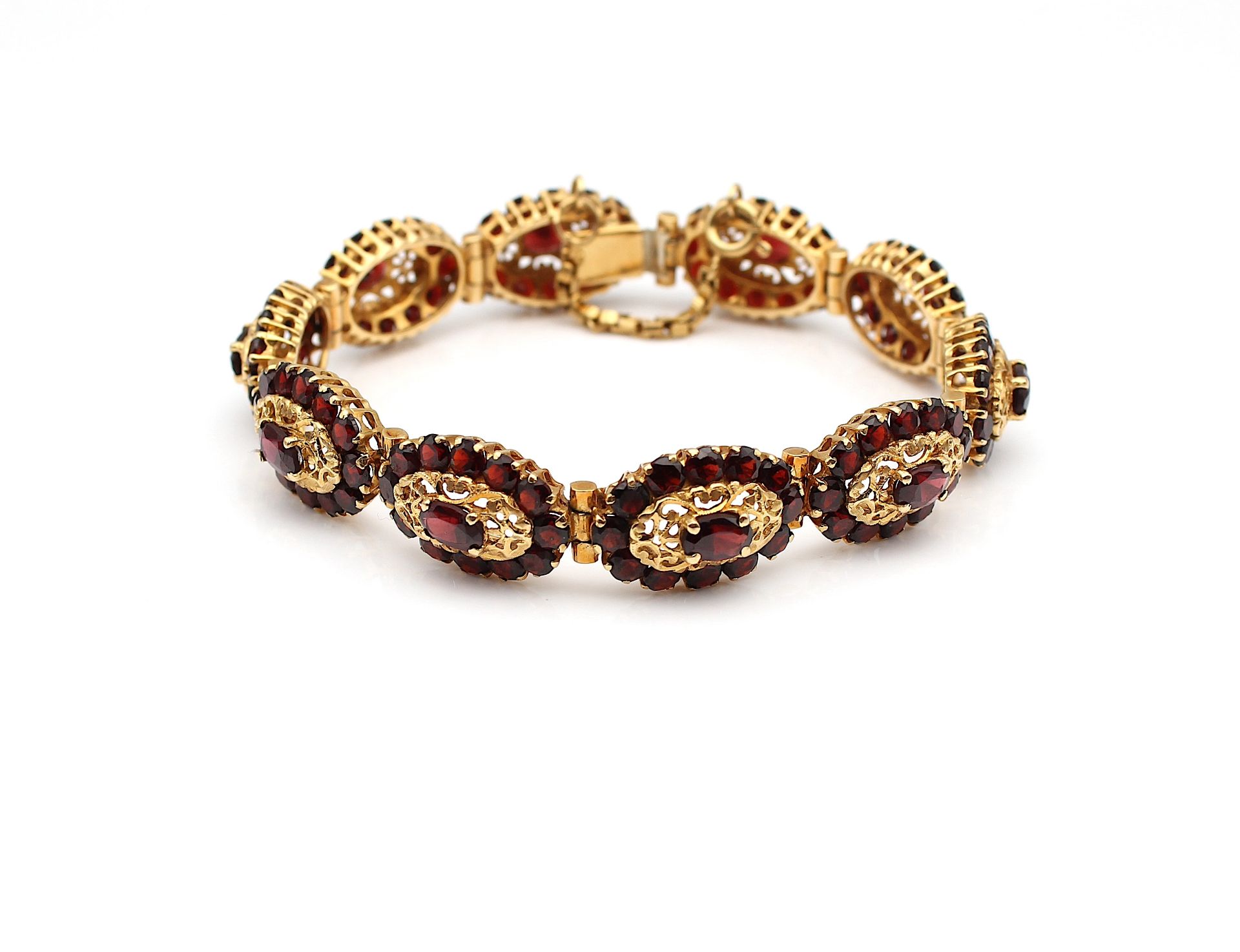 Impressive garnet bracelet in 750 gold - Image 3 of 5