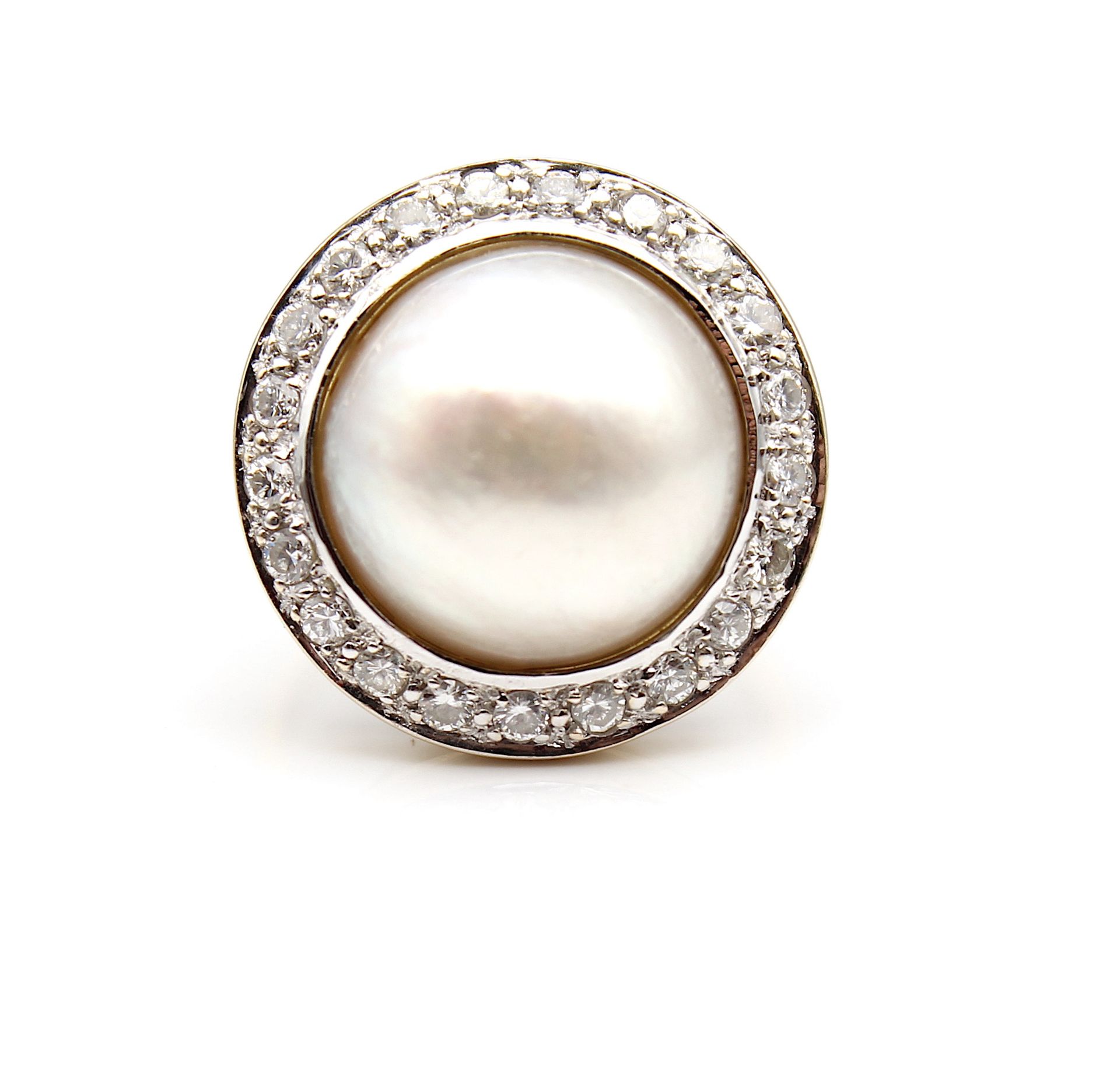 Precious vintage ring with mabe pearl and brilliants - Image 2 of 4