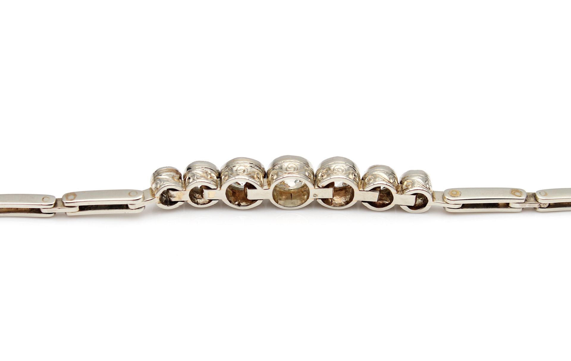 Art Deco bracelet with diamonds, total ca. 1,8 ct - Image 3 of 5