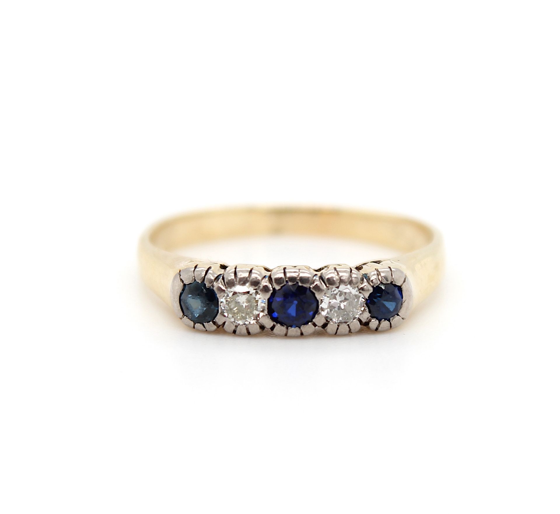 Vintage Ring mit Saphiren und Diamanten - Bild 2 aus 4