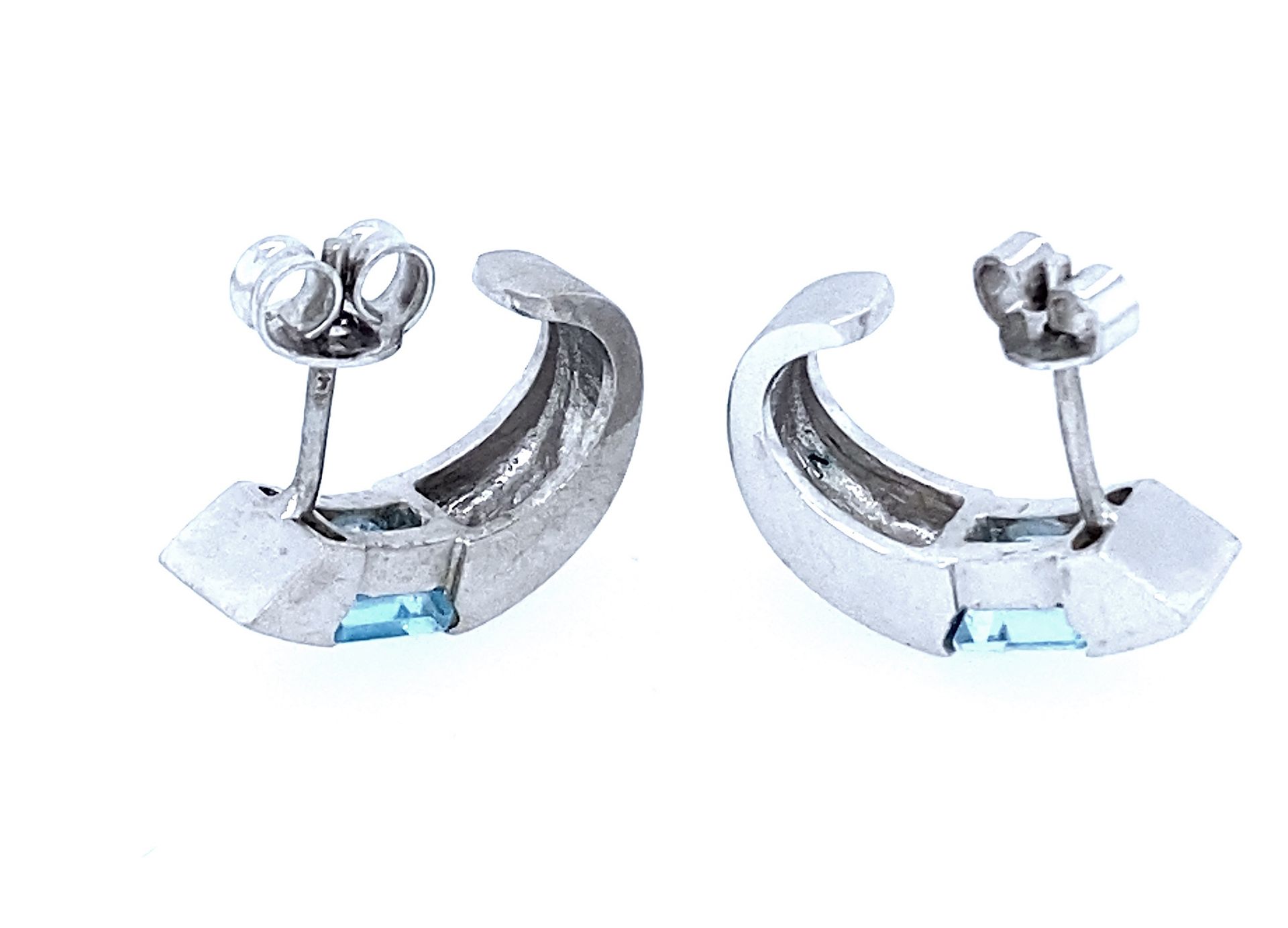 1 pair of earrings white gold with topazes - Image 3 of 3