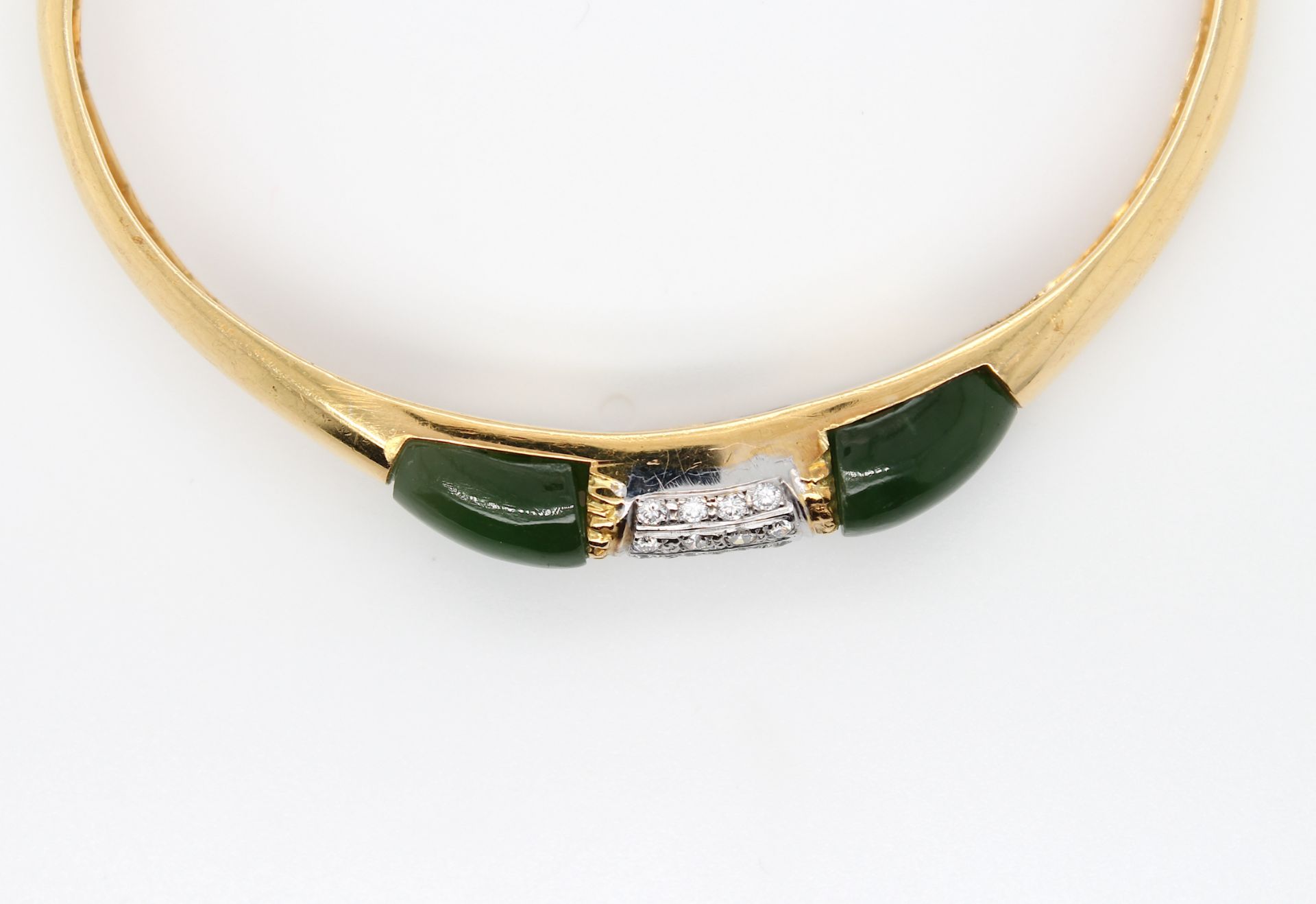 Armband mit Jade und Brillanten, ges. ca. 0,30 ct - Bild 3 aus 5