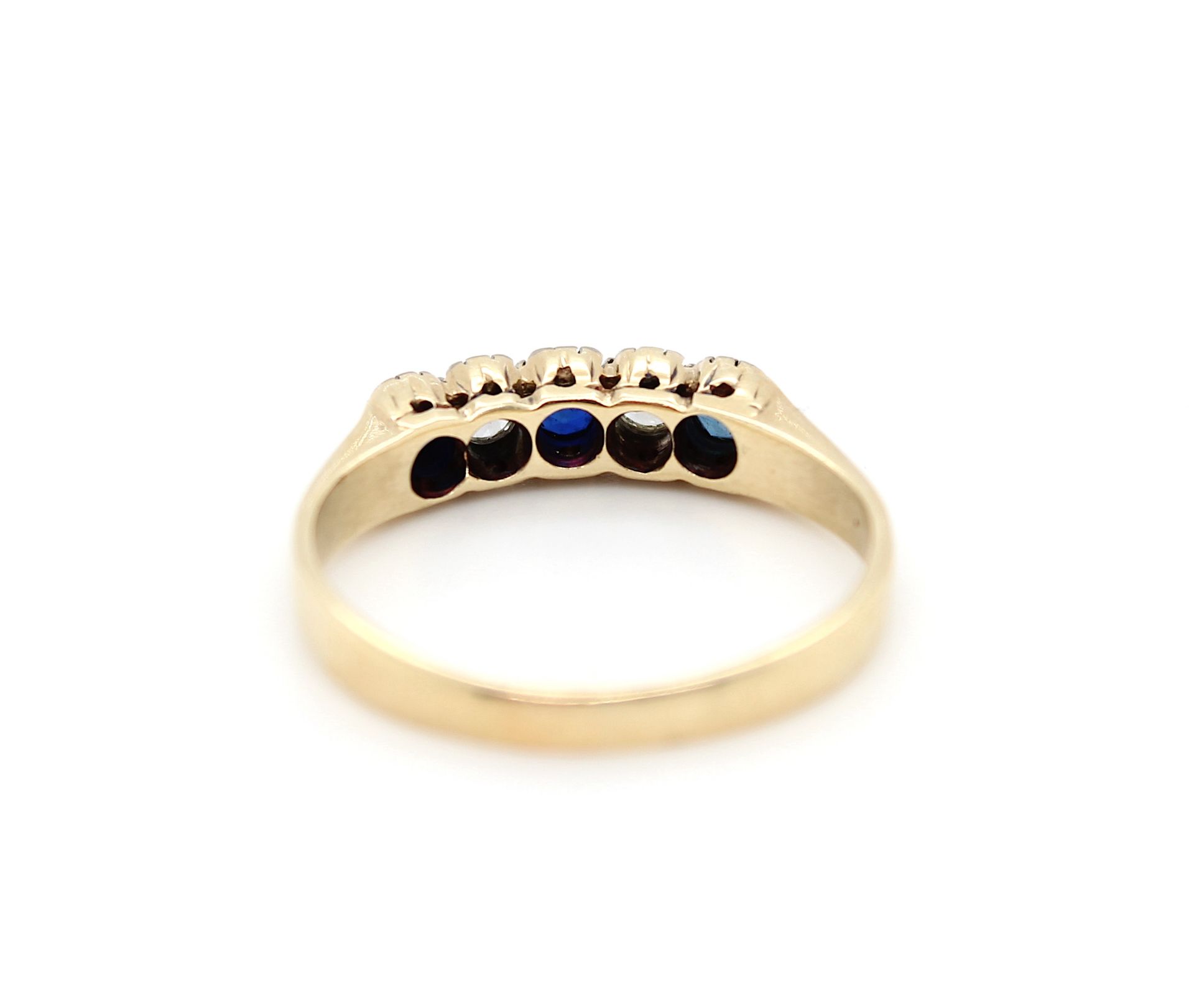 Vintage ring with sapphires and diamonds - Image 3 of 4
