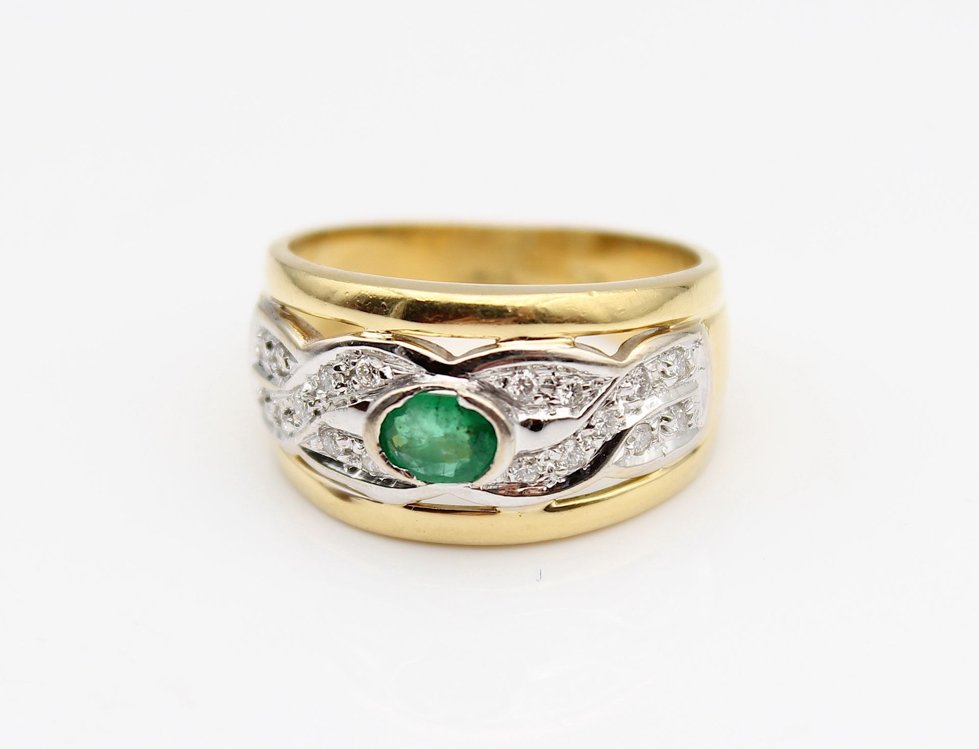 Charming ring with emerald and brilliants - Image 2 of 4