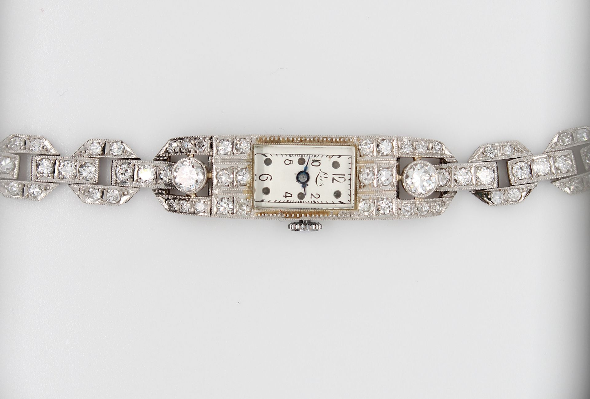 Art Deco ladies wrist watch with ca 1,9 ct diamonds - Image 2 of 4