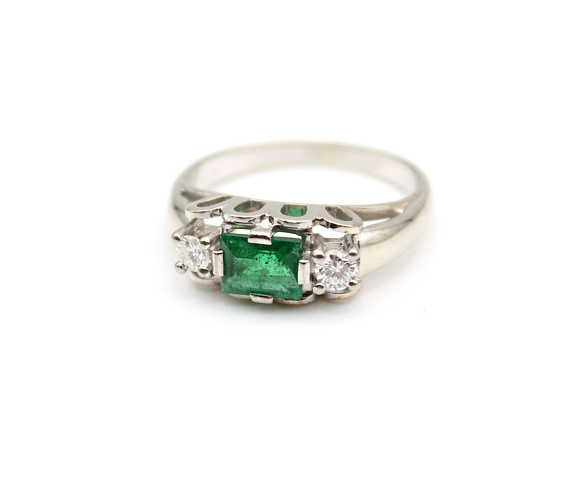 Classic ring with emerald and brilliants - Image 3 of 4