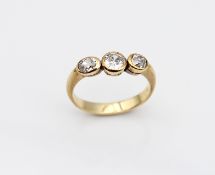Vintage Ring mit Diamanten, ges. ca. 0,90 ct