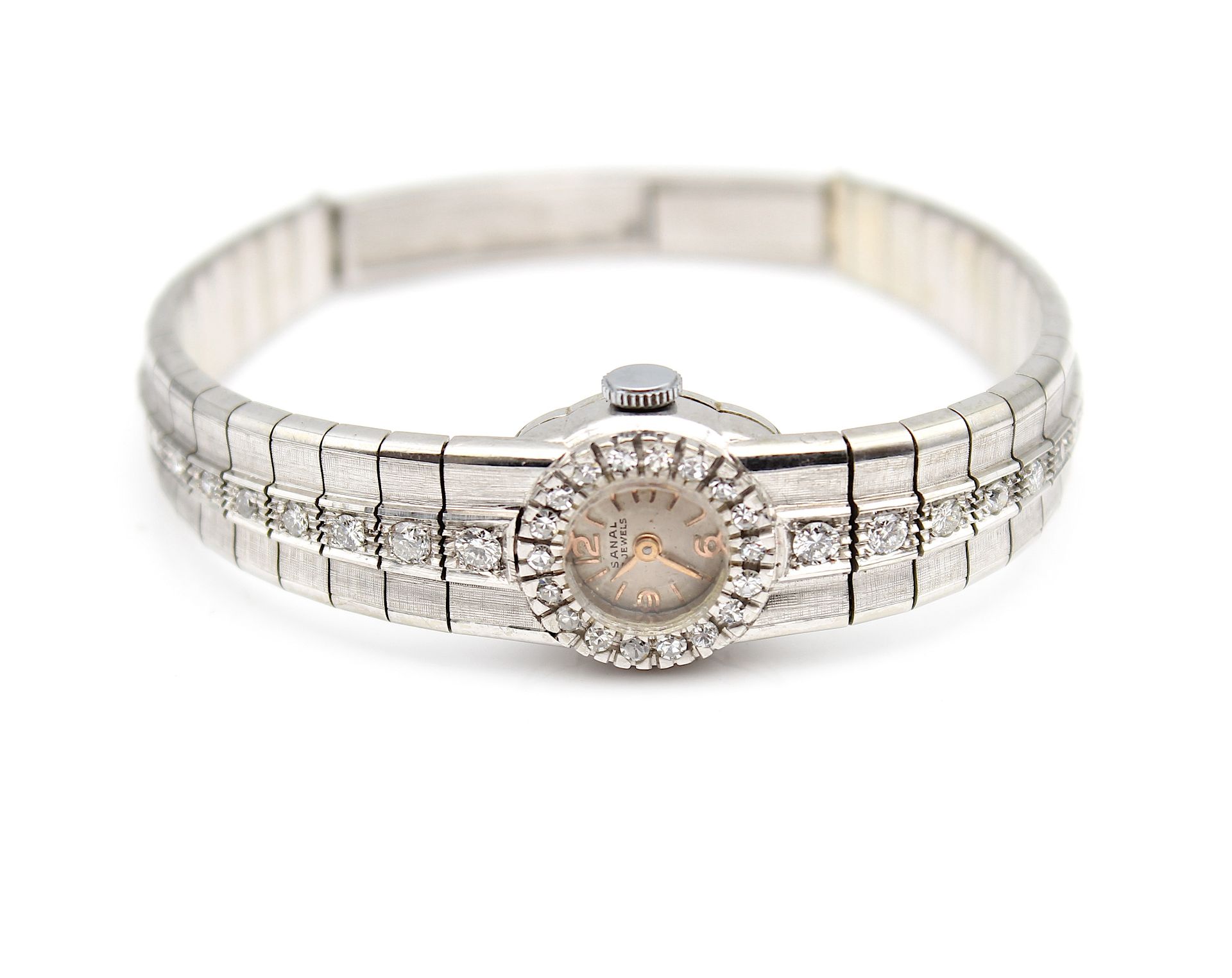 Elegant vintage wrist watch with brilliant and diamonds - Image 3 of 5