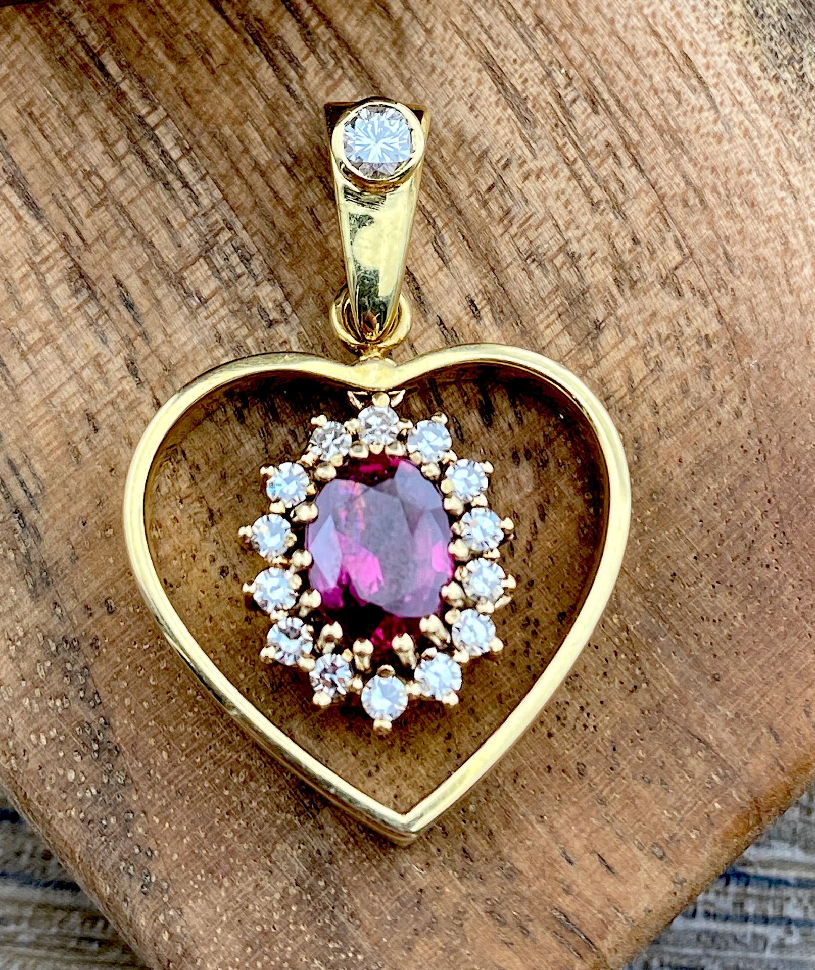 Pendant with ruby, diamonds and brilliants - Image 2 of 3