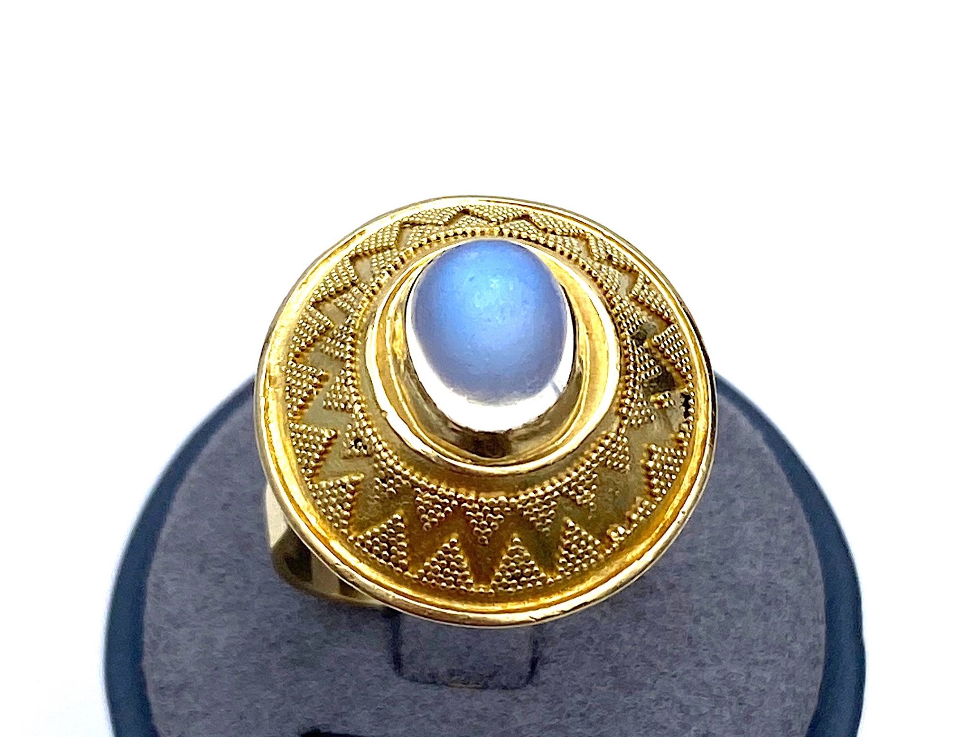 Ring handmade with moonstone 585 gold - Image 4 of 4