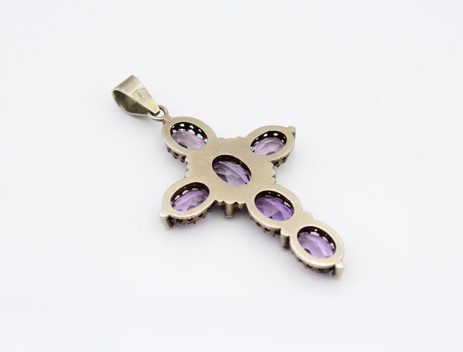 Fantastic cross pendant with amethysts around 1900 - Image 3 of 4