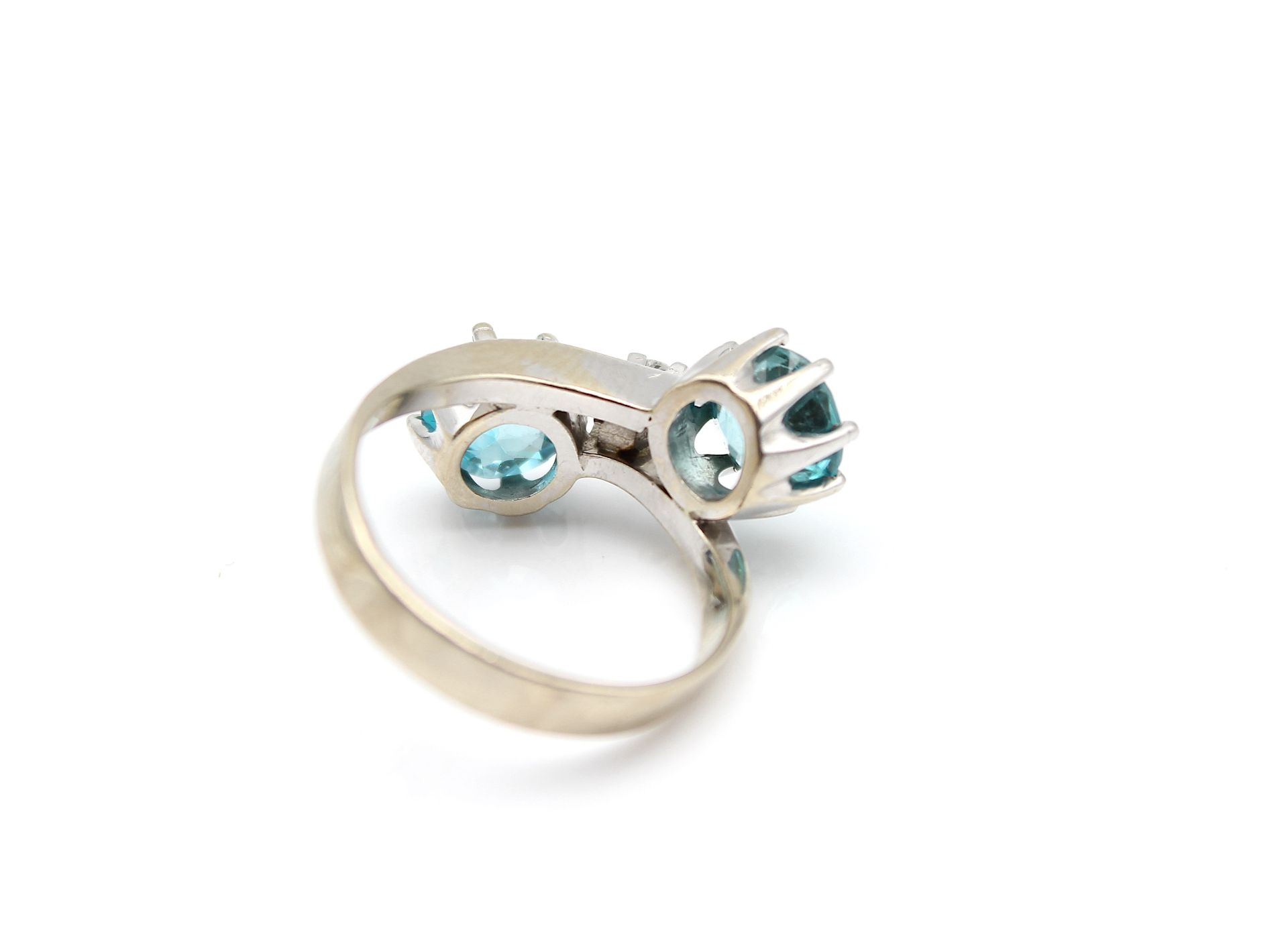 Ring mit 2 blauen Zirkonen in 585 Gold - Bild 3 aus 4