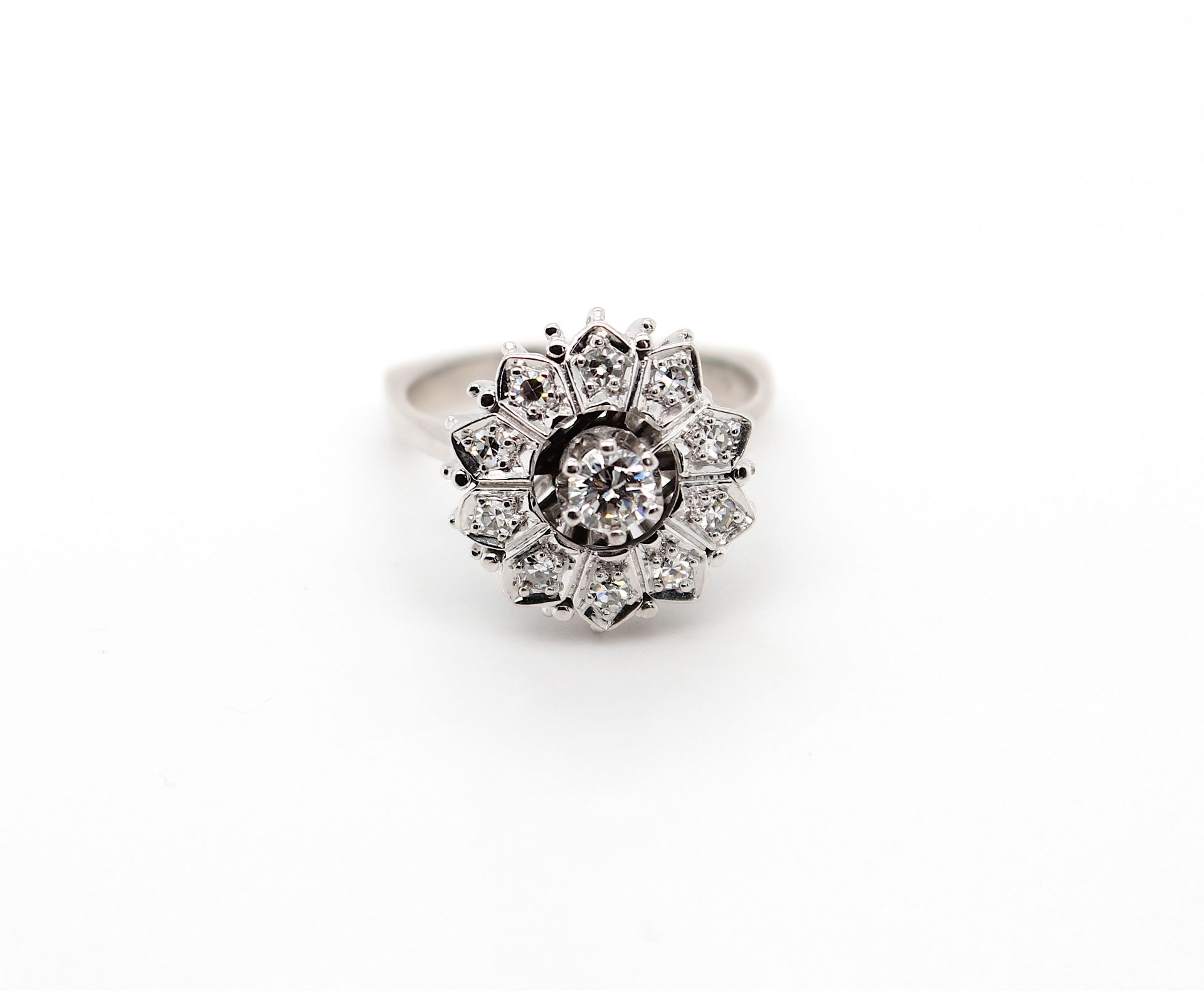 Vintage Ring mit Diamanten, ges. ca. 0,50 ct