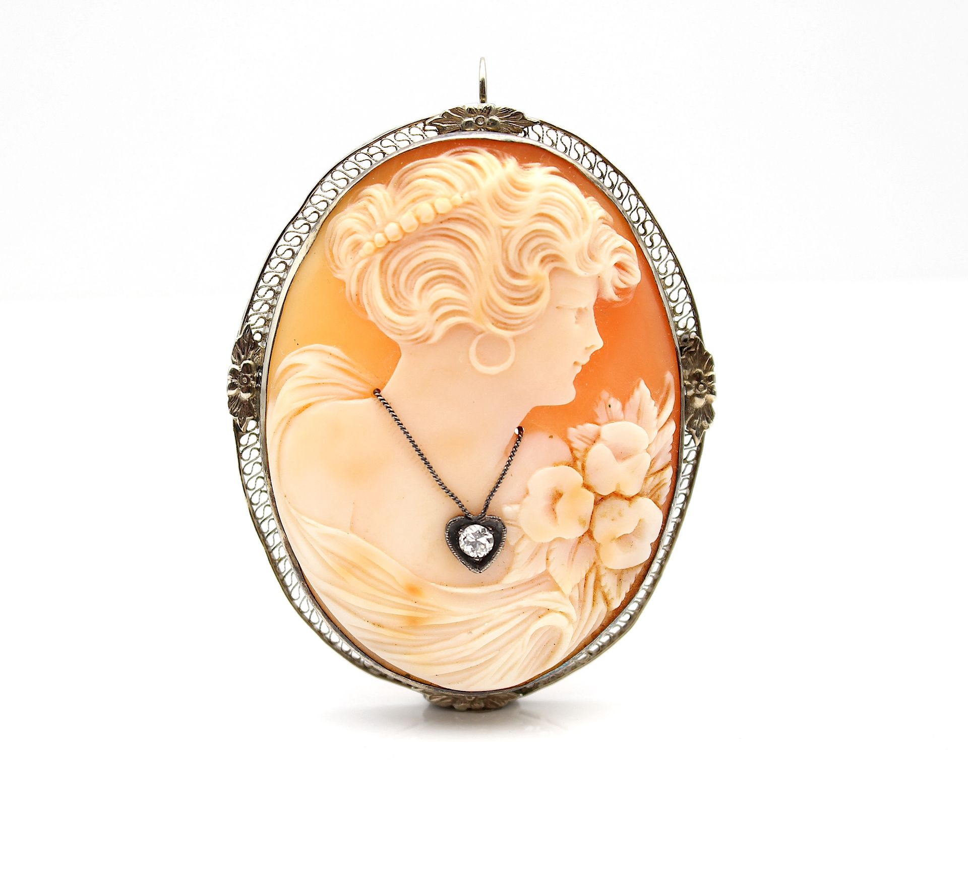 Dreamlike shell gem as pendant/brooch