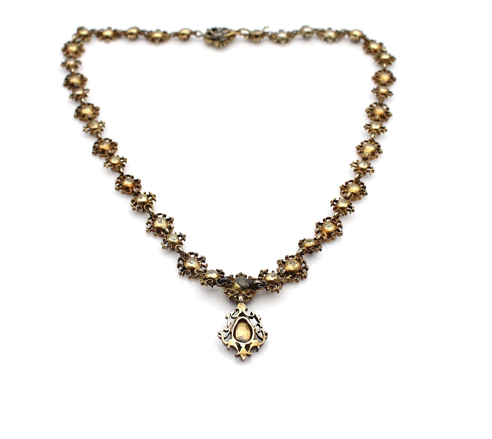 Charming antique necklace with garnet and rock crystal - Image 5 of 5