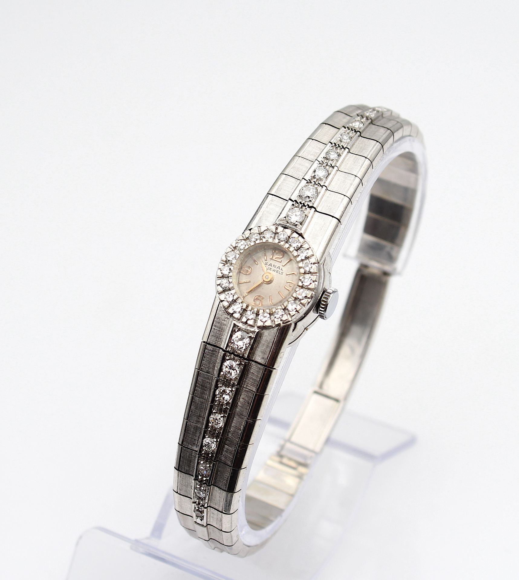 Elegante Vintage Armbanduhr mit Brillanten und Diamanten - Bild 2 aus 5