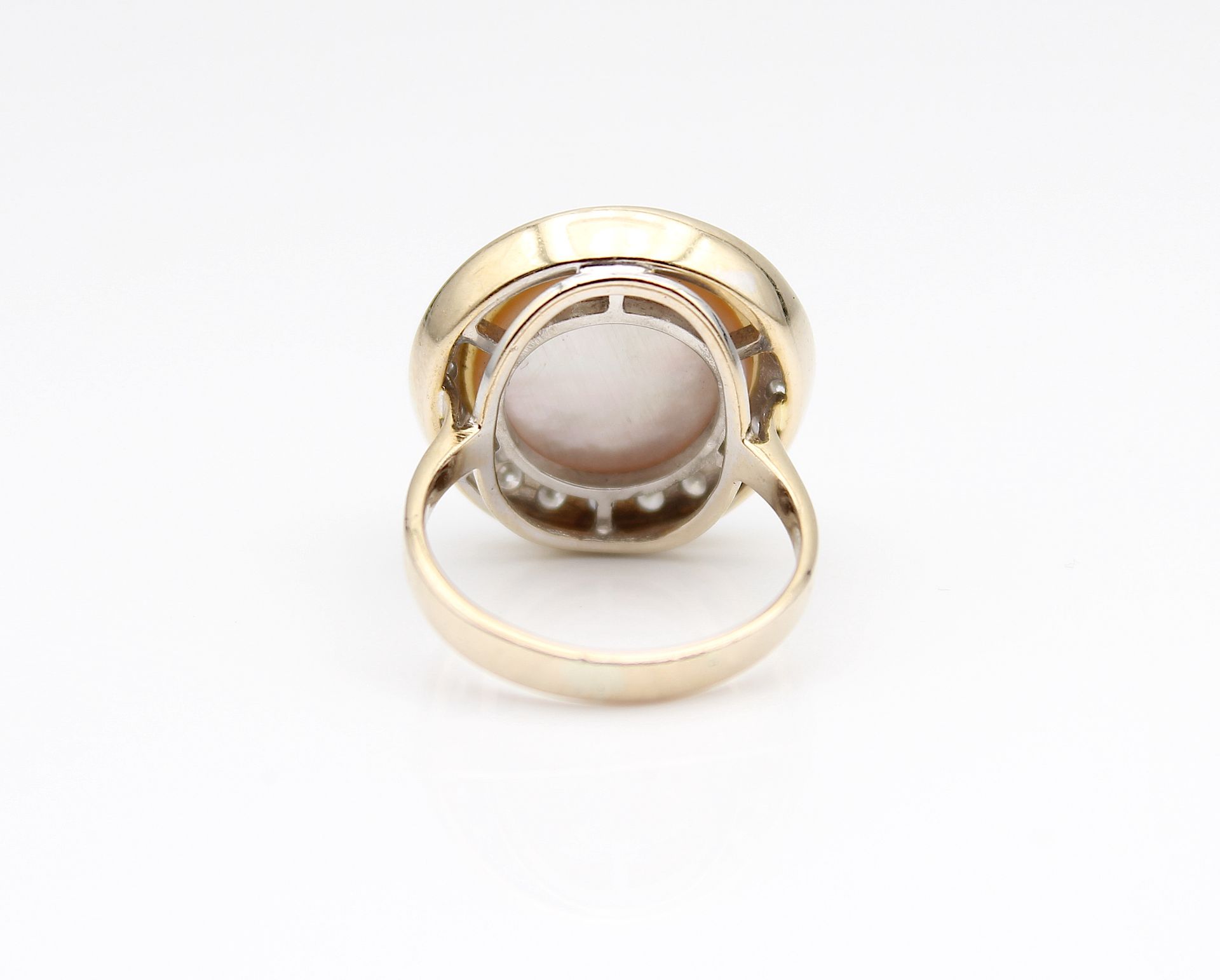 Edler Vintage Ring mit Mabe-Perle und Brillanten - Bild 4 aus 4
