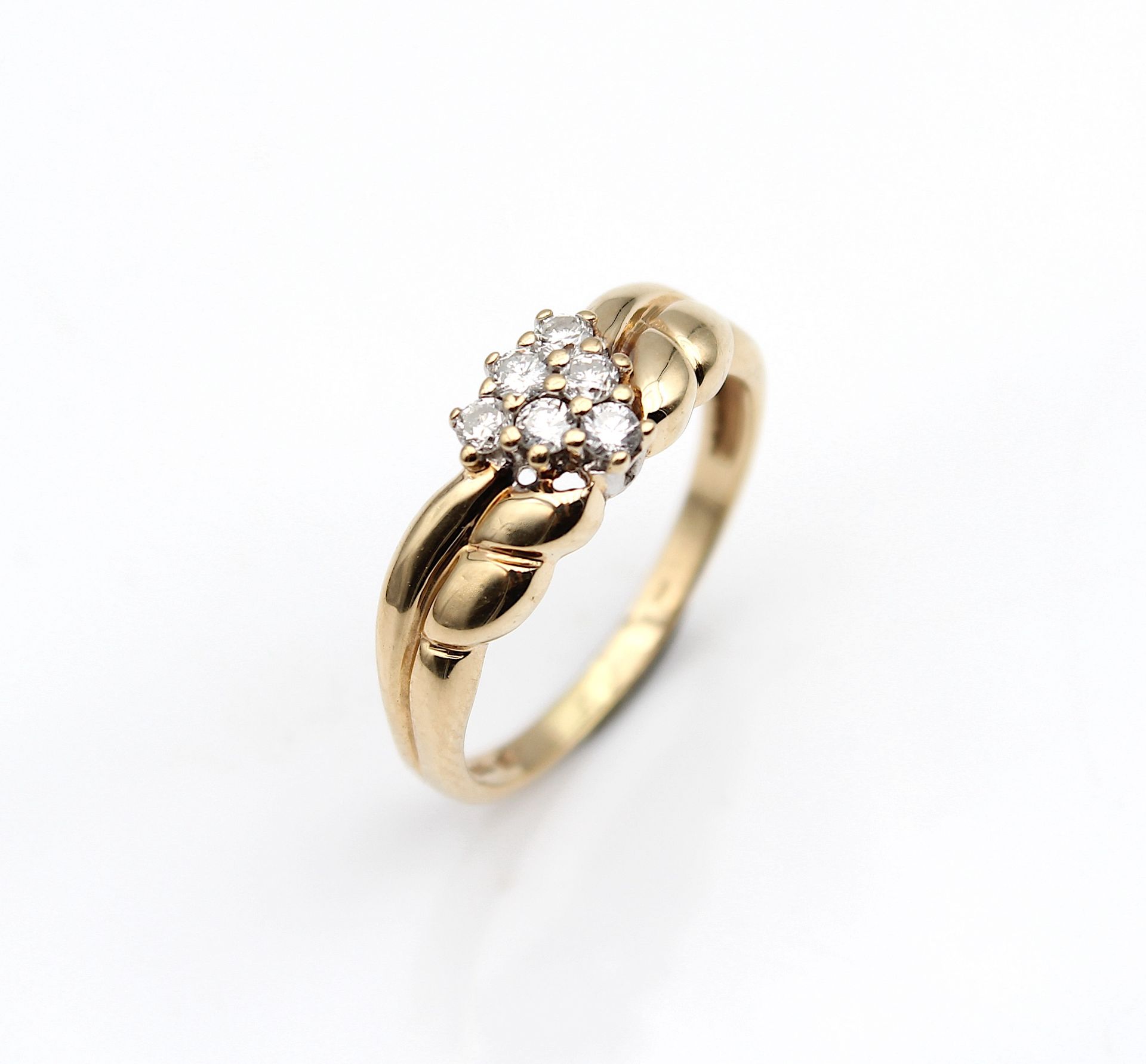 Sweet ring with brilliant, total ca. 0,20 ct