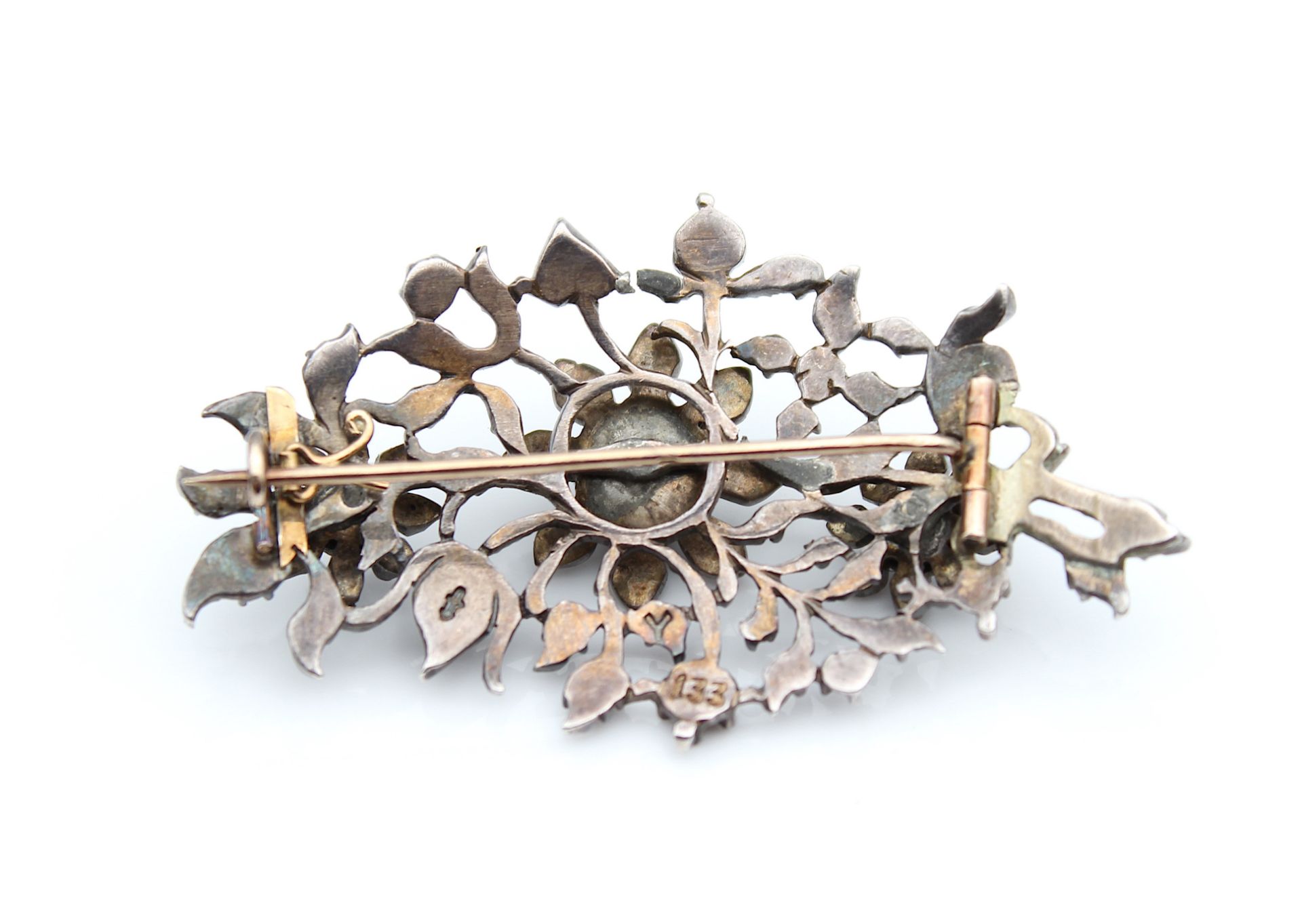 Brooch in silver with brown diamonds - Image 4 of 4