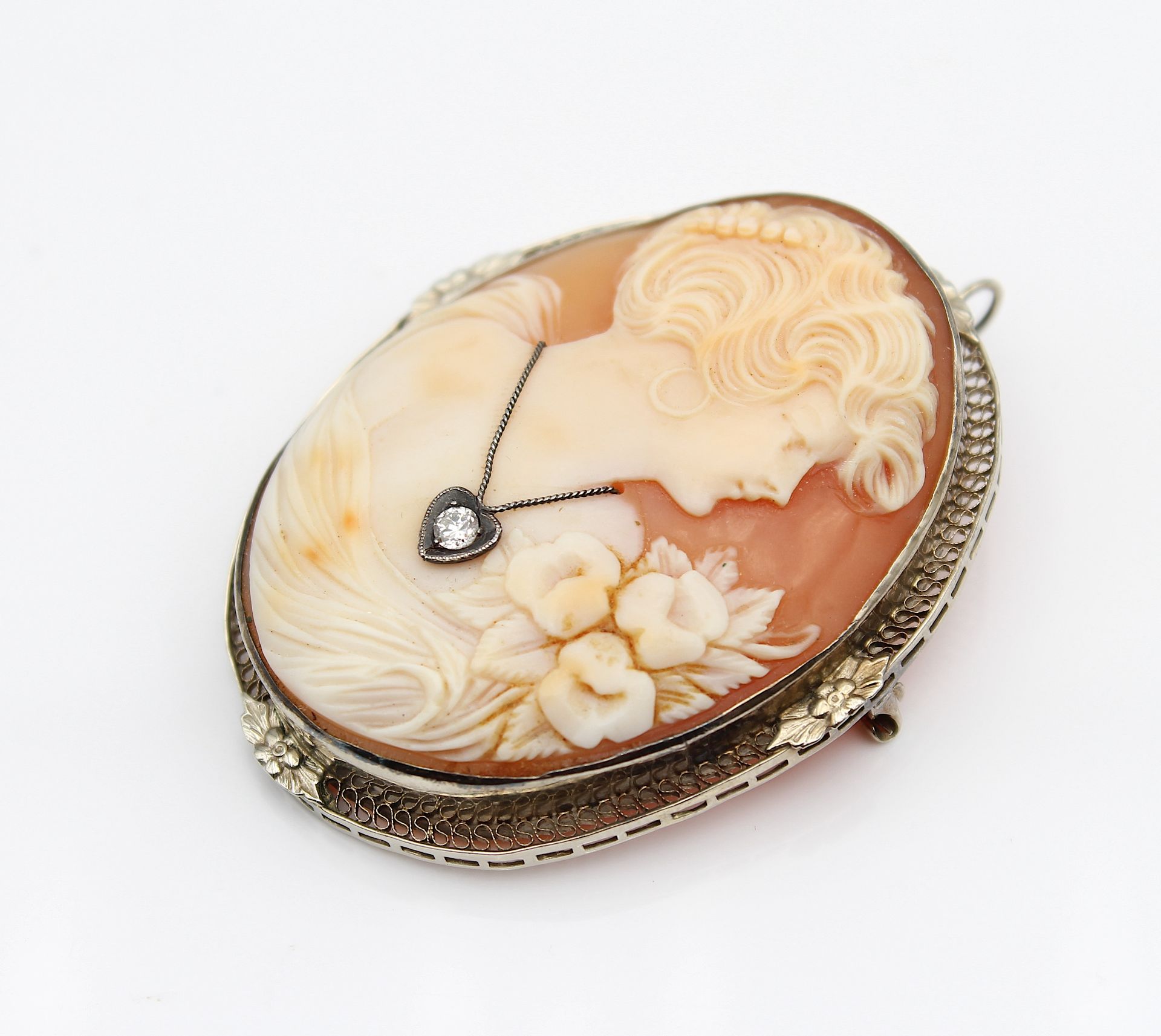 Dreamlike shell gem as pendant/brooch - Image 4 of 5